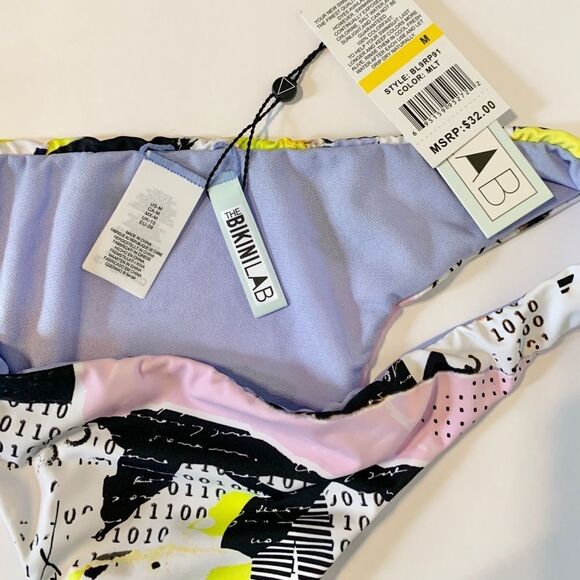 The Bikini Lab News Flash Art Cheeky Bikini Top and Bottom Set Size Medium - Picture 13 of 14